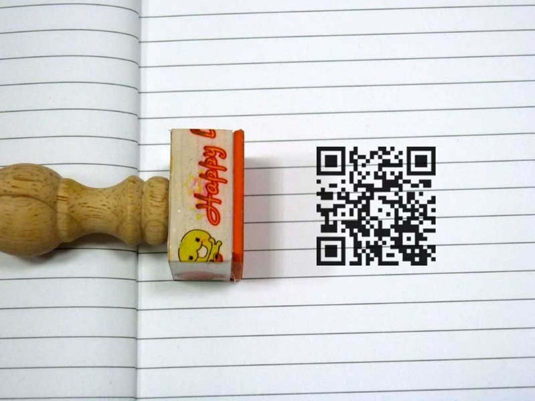 QR Code章 QR章 木头章 橡皮章 店章 另有回墨章 - 印章/印台 - 木头 灰色