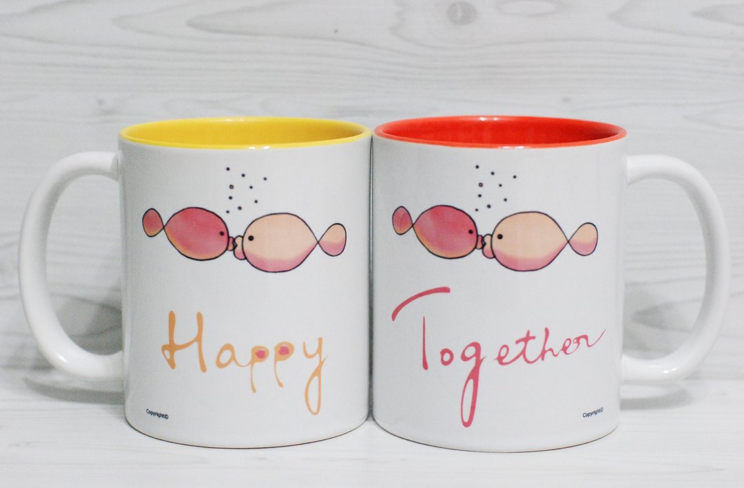 马克杯-Happy Together(定制) - 咖啡杯/马克杯 - 瓷 红色