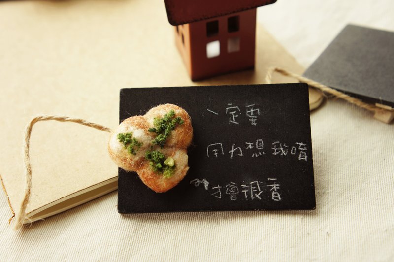 下午茶\甜点\面包\羊毛毡\手工\文创\手工 \办公室文具\磁铁\memo木夹 - 玩偶/公仔 - 羊毛 橘色