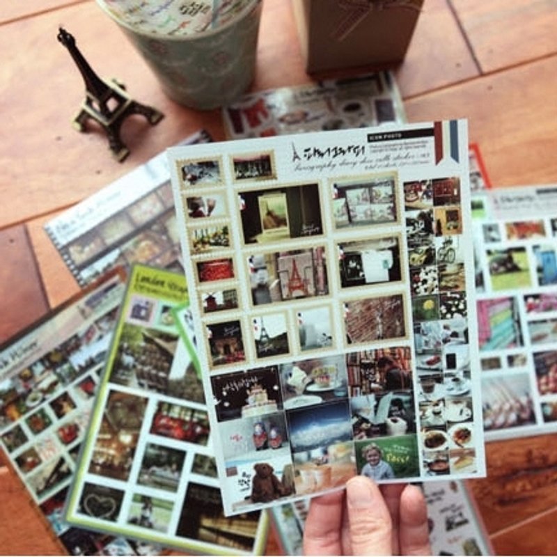 Dessin x Indigo-城市剪影写真贴纸组(9入),IDG-PT01 - 贴纸 - 纸 多色