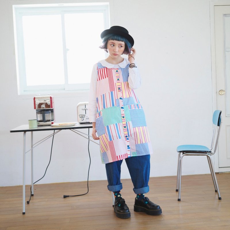 Boomboomkidz 彩线扣子洋装 - 洋装/连衣裙 - 其他材质 多色
