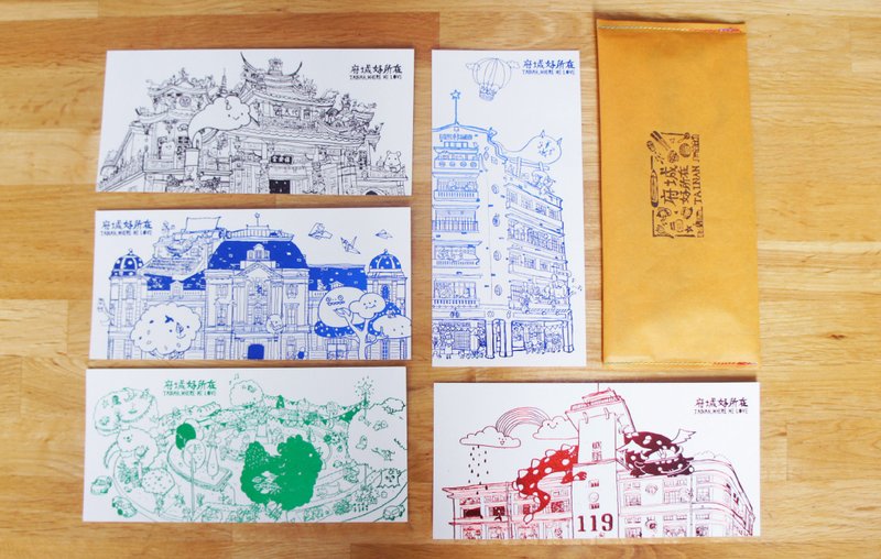 :::府城好所在:::烫金明信片套组（一套五款） - 卡片/明信片 - 其他材质 多色