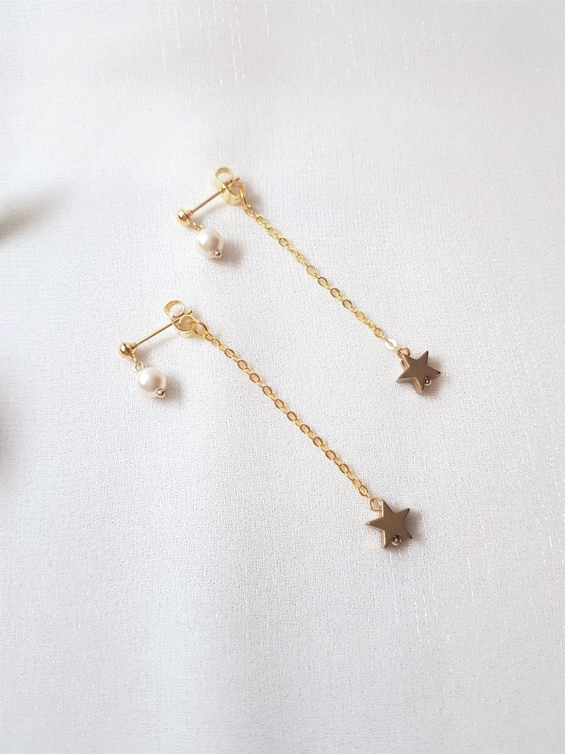 南十字星 · 珍珠 黄铜 耳环 - 耳环/耳夹 - 铜/黄铜 金色