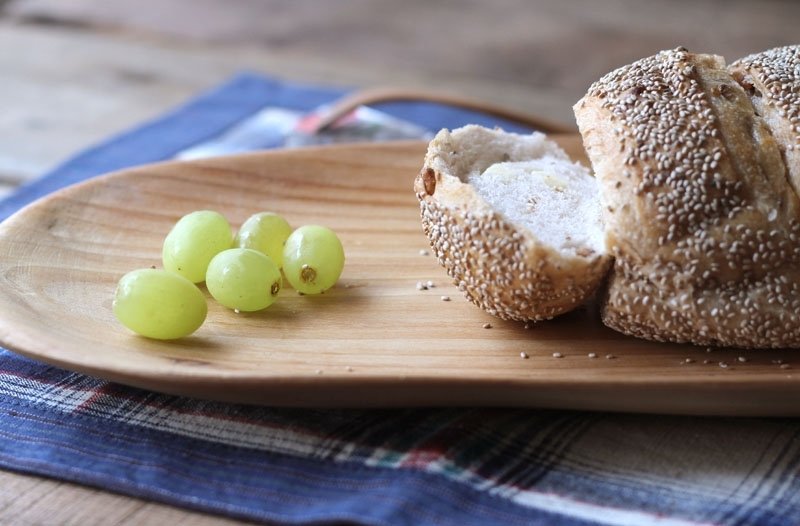 手工原木餐盘 ♩ - 浅碟/小碟子 - 木头 黄色