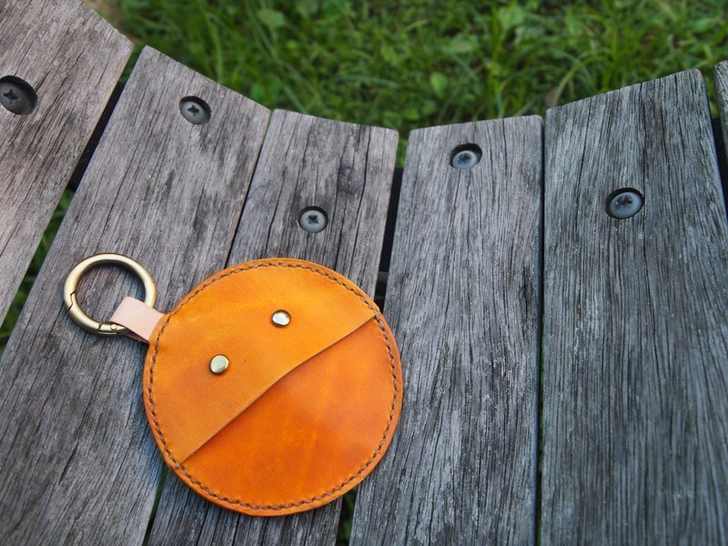 小精灵扣环零钱包(暖黄) Pacman Coin Holder - 零钱包 - 真皮 橘色