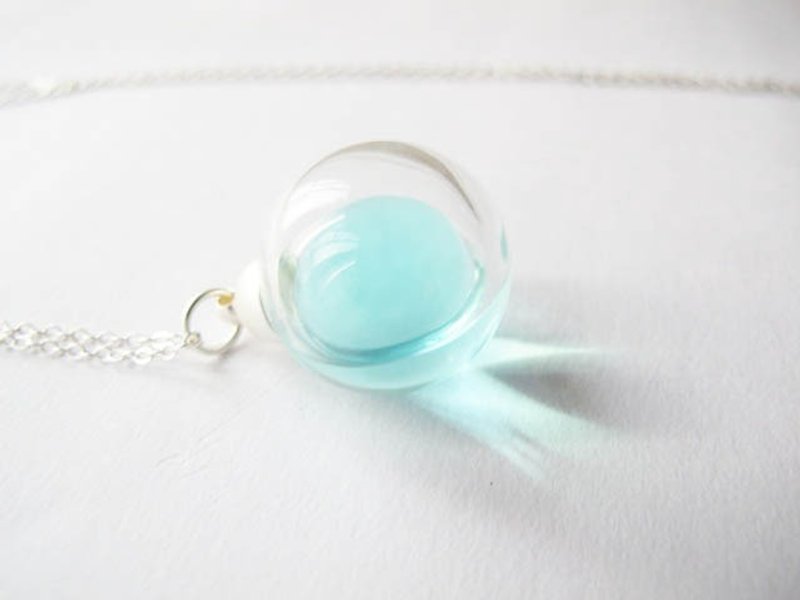 ＊Rosy Garden＊ 湖水绿色果冻水晶玻璃球颈链 - 项链 - 玻璃 绿色