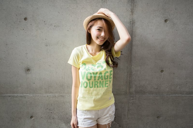 SUMI△旅行语言▽女款合身T_3SF092_柠檬黄/草绿 - 女装 T 恤 - 棉．麻 黄色