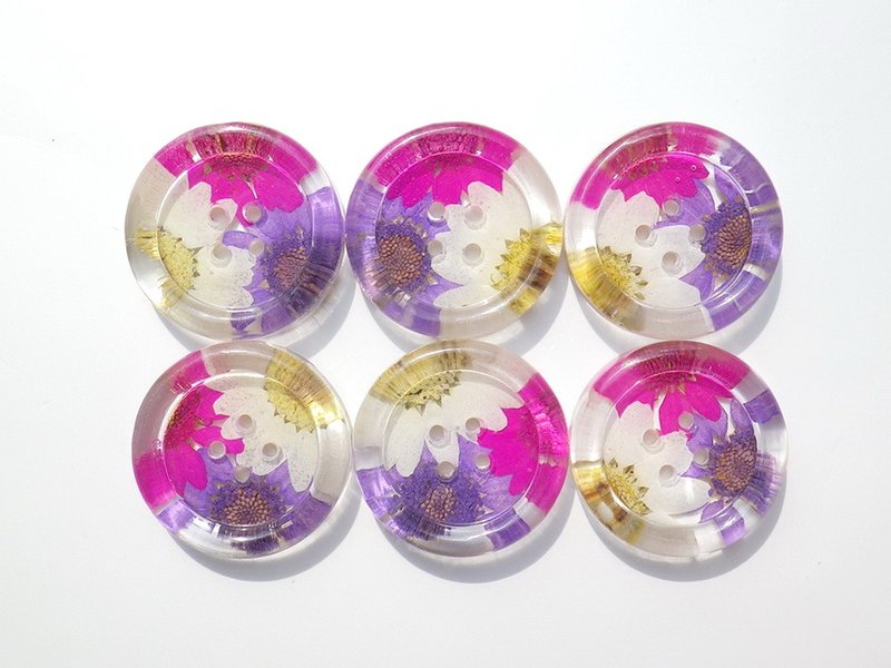 Anny's workshop手作押花饰品，押花钮扣 - 其他 - 塑料 