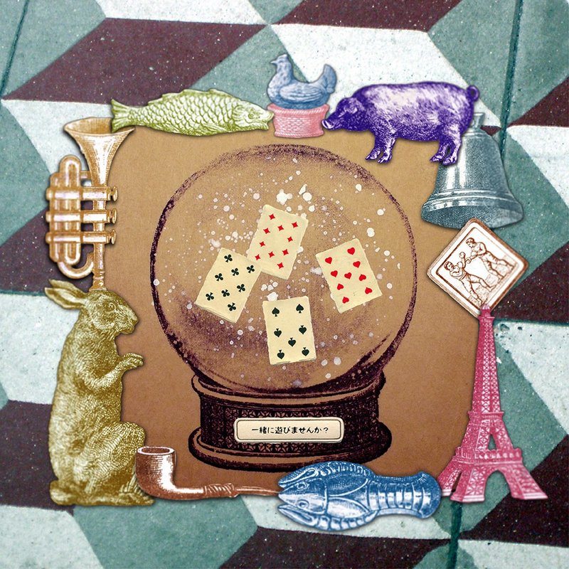 ✡小场景 - 小雪花球✡ 单枚 手绘牛皮纸插画贴纸 - 贴纸 - 压克力 卡其色