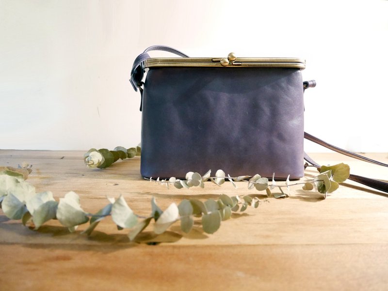 小盒子包-湖水蓝 - 侧背包/斜挎包 - 真皮 蓝色