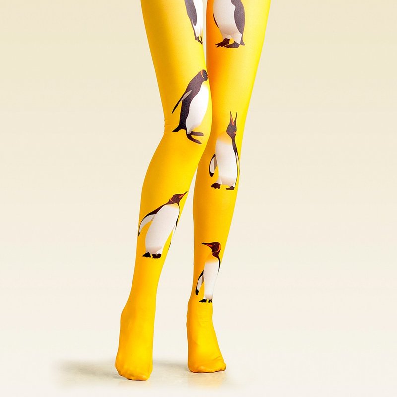 viken plan 設計師品牌 連褲襪 棉襪 創意絲襪 圖案絲襪 企鹅不倒 - 丝袜 - 棉．麻 