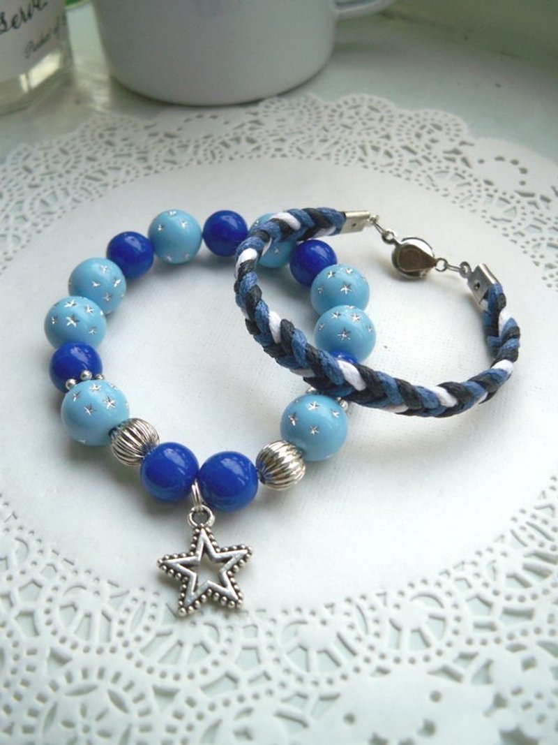 满星胜利手环-蓝-2条 - 手链/手环 - 其他材质 蓝色