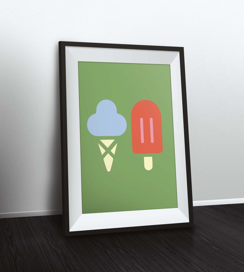 要能来支冰淇淋就太好了～ - 海报/装饰画/版画 - 纸 绿色