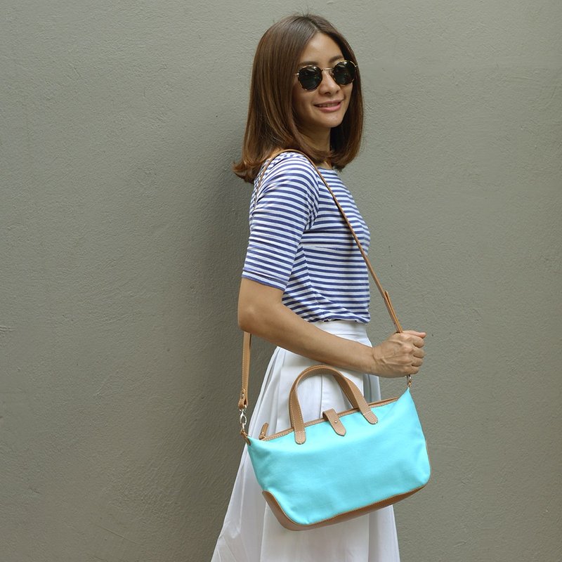 小型极简手提/肩背包-青色 - 侧背包/斜挎包 - 其他材质 