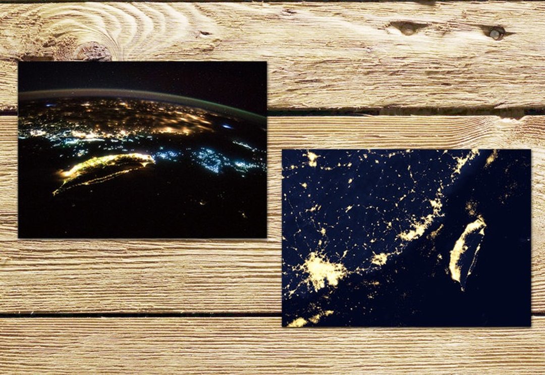 外太空看见台湾A+B 明信片组(两入) - 卡片/明信片 - 纸 白色