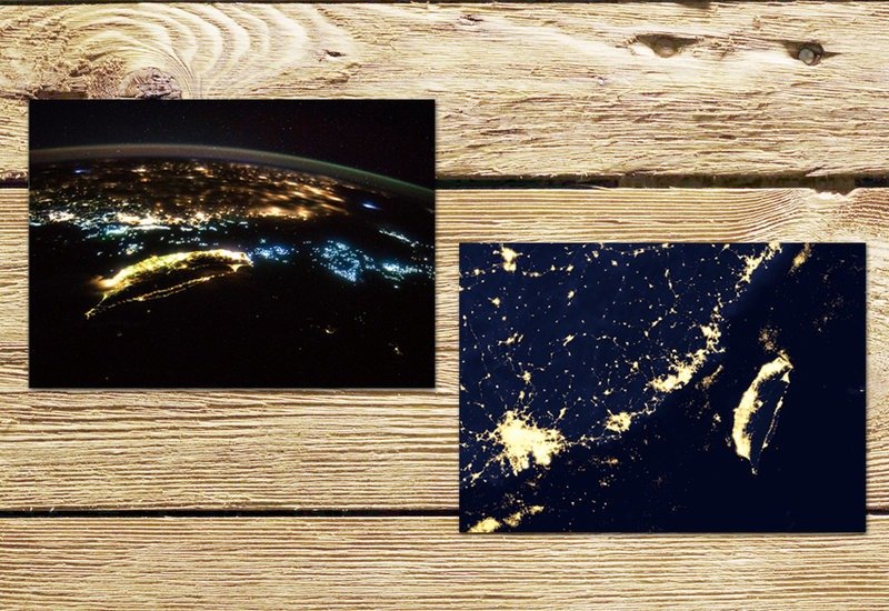 外太空看见台湾A+B 明信片组(两入) - 卡片/明信片 - 纸 白色