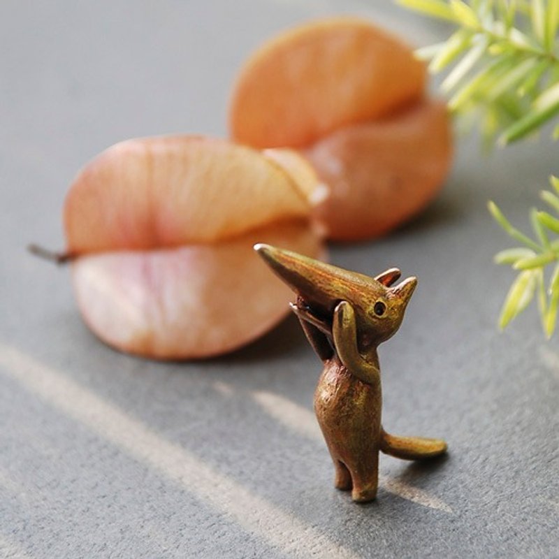 想要对你说 狐狸小小偶 /黄铜/杂货/疗愈 - 摆饰 - 铜/黄铜 金色