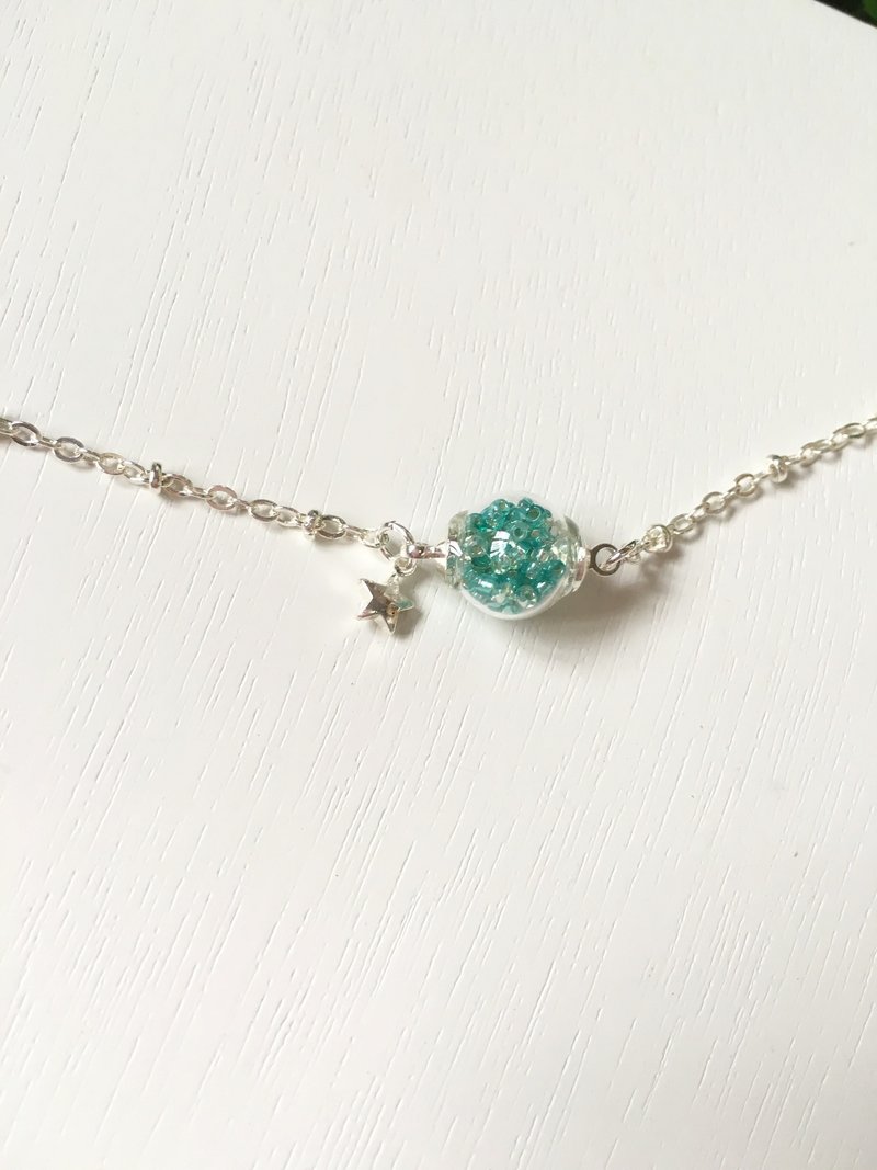 *Haku·Neko* 绿野仙踪 - 绿色混合玻璃珠子星光手链 - 手链/手环 - 玻璃 绿色