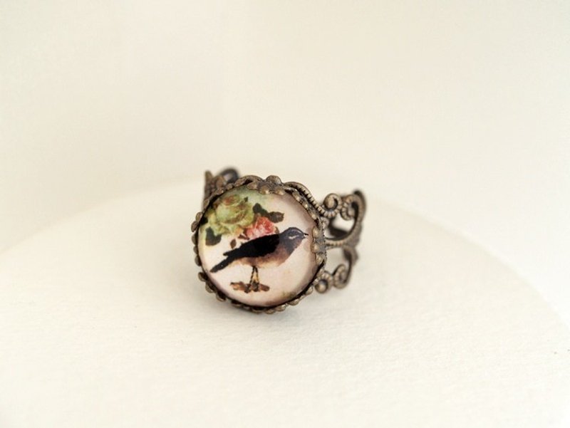 ♥情人节礼物♥ OldNew Lady-古铜色复古图案戒指【花鸟】 - 戒指 - 其他金属 