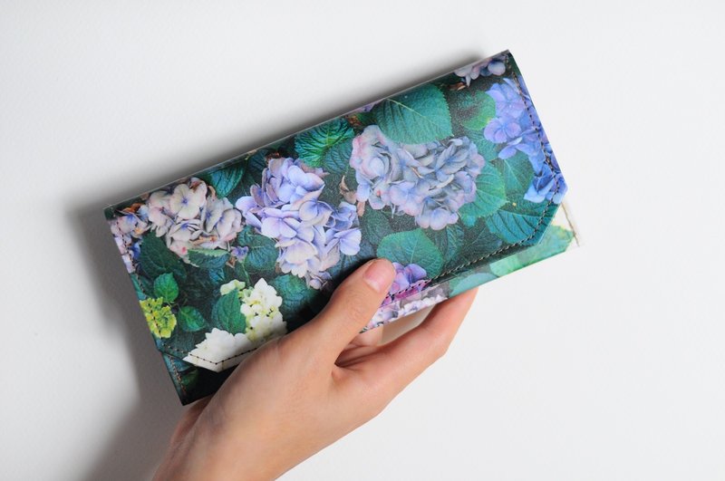 1983ER手工纸制防泼水薄款长夹-花团 - 皮夹/钱包 - 纸 紫色