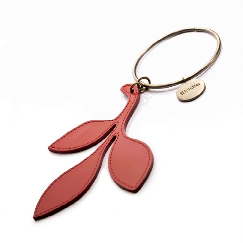 圣诞交换礼物。法式吊饰。限量饰品。生日礼物。女生礼物。定情礼物。浪漫巴黎。叶子吊饰 Accessories - 吊饰 - 真皮 红色