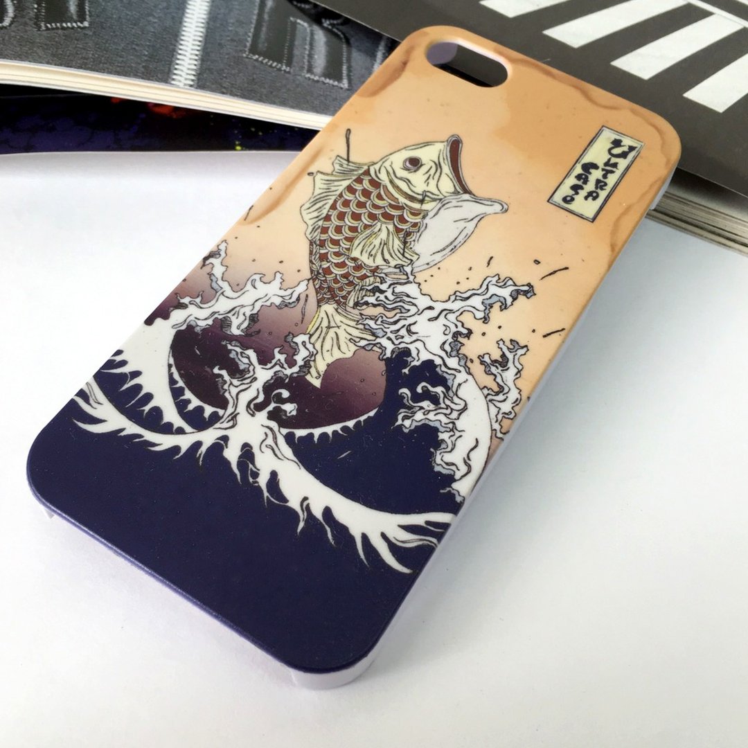香港原创设计 日本东洋风插图图案 iPhone X,  iPhone 8,  iPhone 8 Plus, iPhone 7, iPhone 7 Plus, iphone 6/6S , iphone 6/6S PLUS, Samsung Galaxy Note 7 透明手机壳 - 手机壳/手机套 - 塑料 卡其色