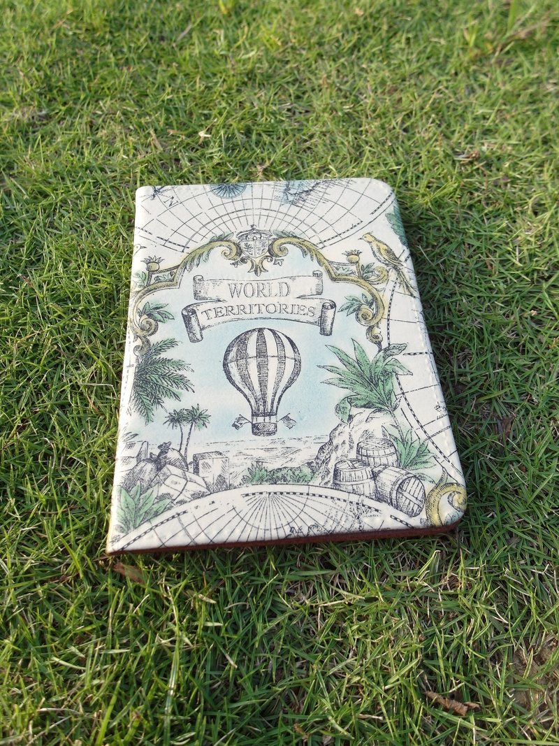 地图 多功能护照包 - 护照夹/护照套 - 真皮 绿色