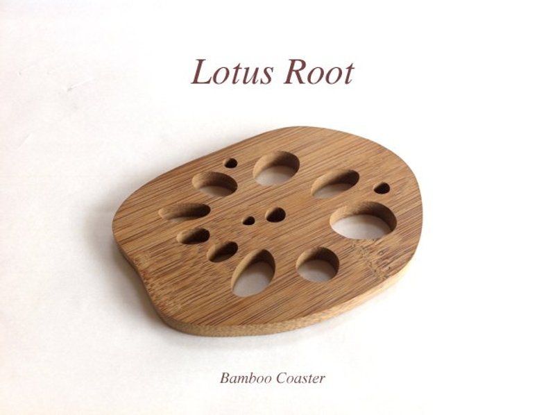 熊先生设计-台湾制造莲藕片片竹杯垫 - 杯垫 - 竹 金色