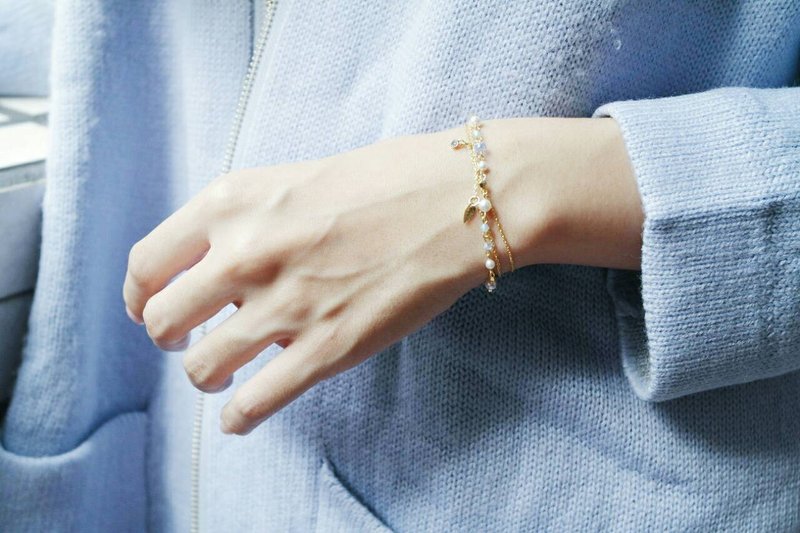 《女孩系列》多切面水晶珍珠手链 - 手链/手环 - 宝石 