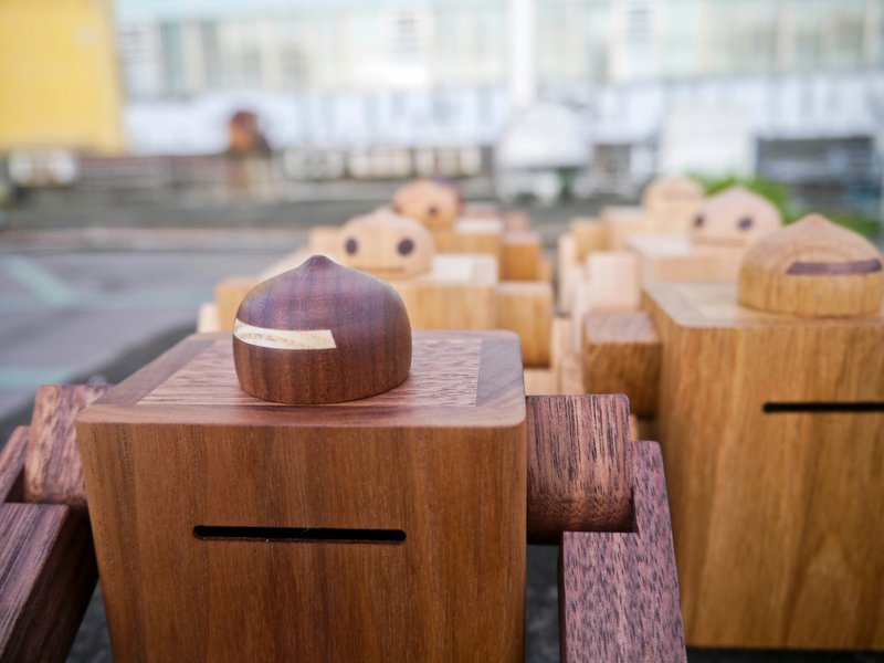 Mr.伊特 存钱筒 机器人 木制 陀螺 - 木工/竹艺/纸艺 - 木头 白色