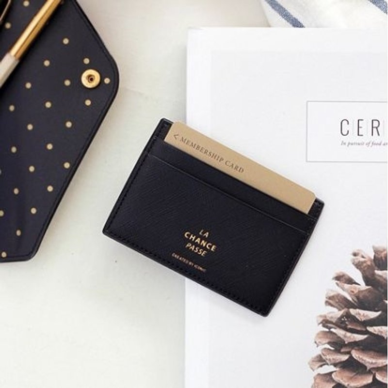 Dessin x Iconic-Lady经典皮革票卡夹-气质黑,ICO81425 - 证件套/卡套 - 真皮 黑色