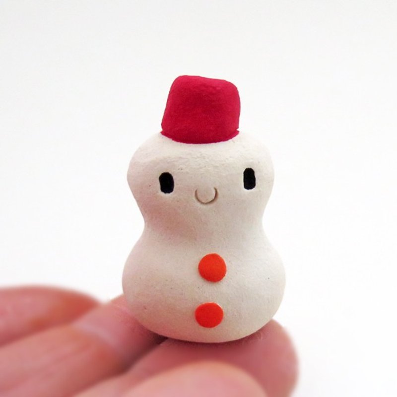 Snowman figurine of Ceramics "A pretty small snowman" - 摆饰 - 其他材质 白色