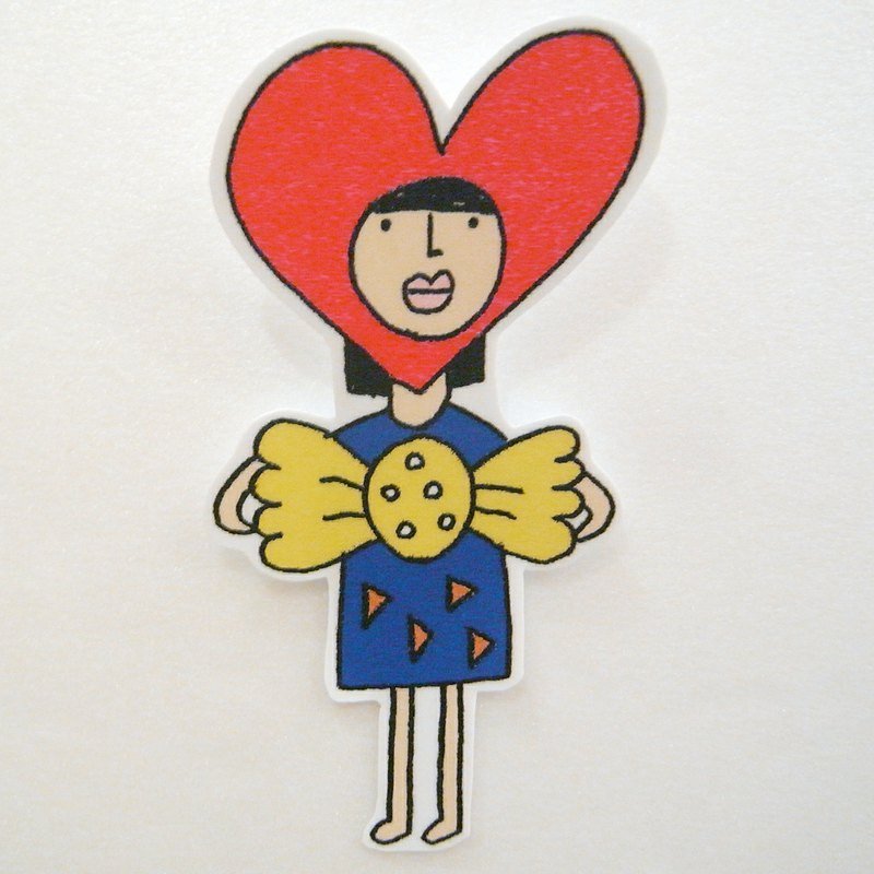 爱心少女大贴纸 - 贴纸 - 纸 红色
