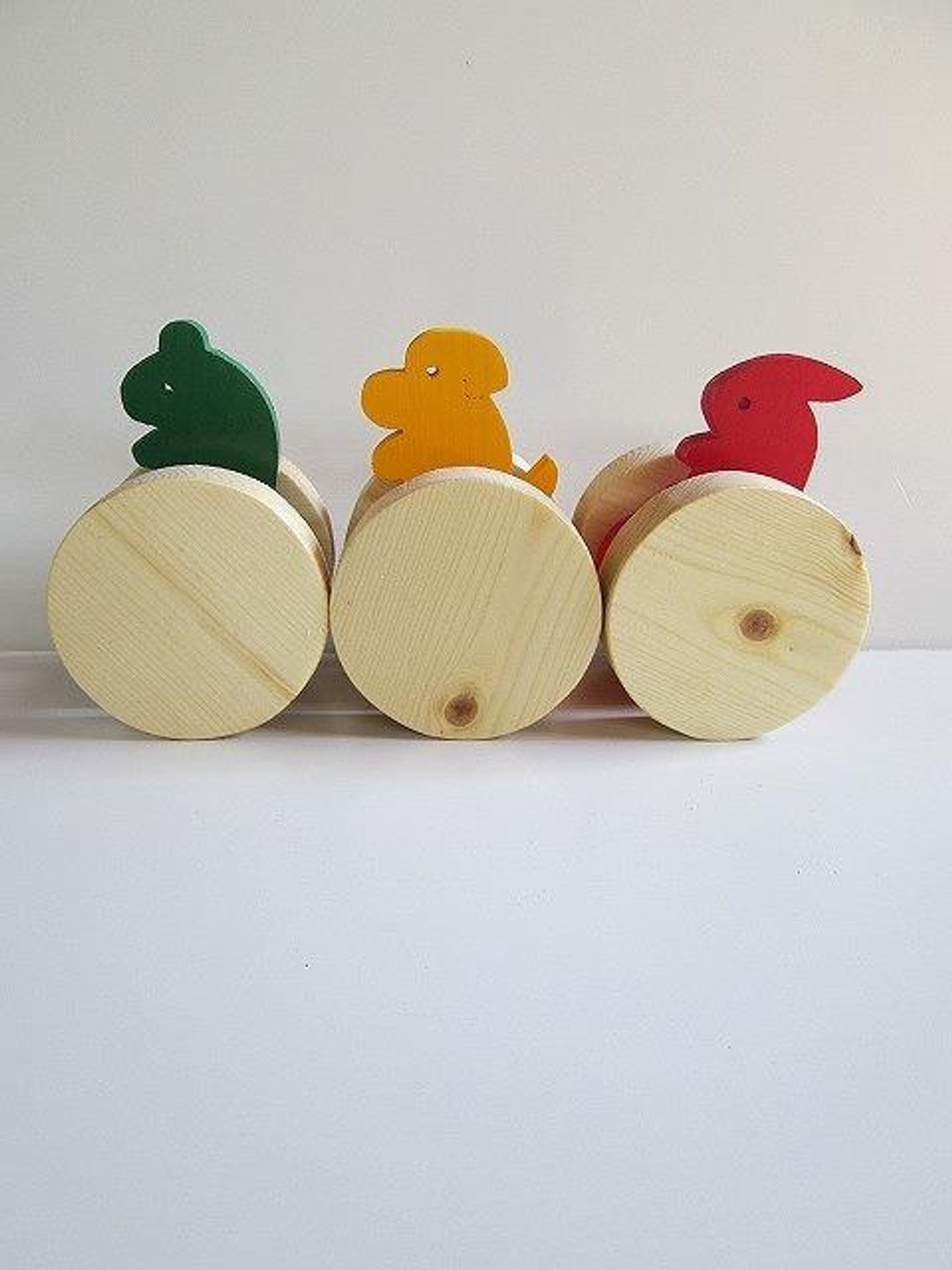 Three-piece set of ball-riding animals Japan postage 510yen - 玩具/玩偶 - 木头 