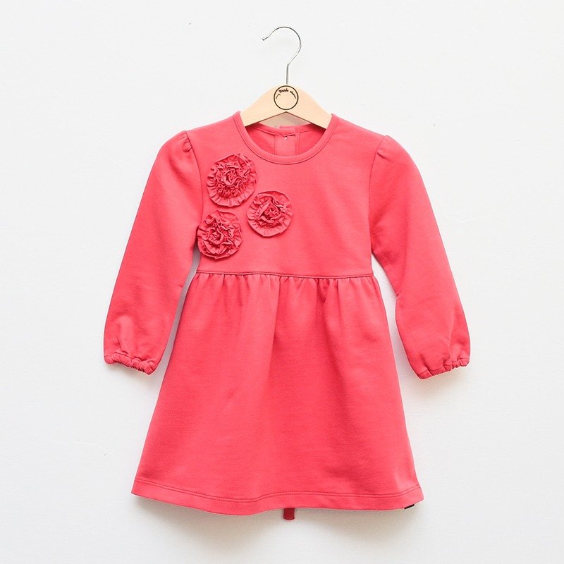 my little star 法式乡村风 有机棉娃娃裙(玫红) - 其他 - 棉．麻 红色