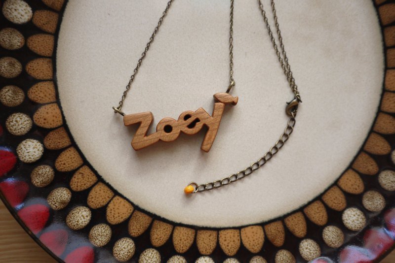 原木字母项链。4~5个字 - 其他 - 木头 咖啡色