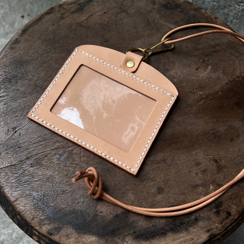 横式识别证套 证件套 原色植鞣牛皮制作 手工皮件 卡片夹 - 证件套/卡套 - 真皮 咖啡色