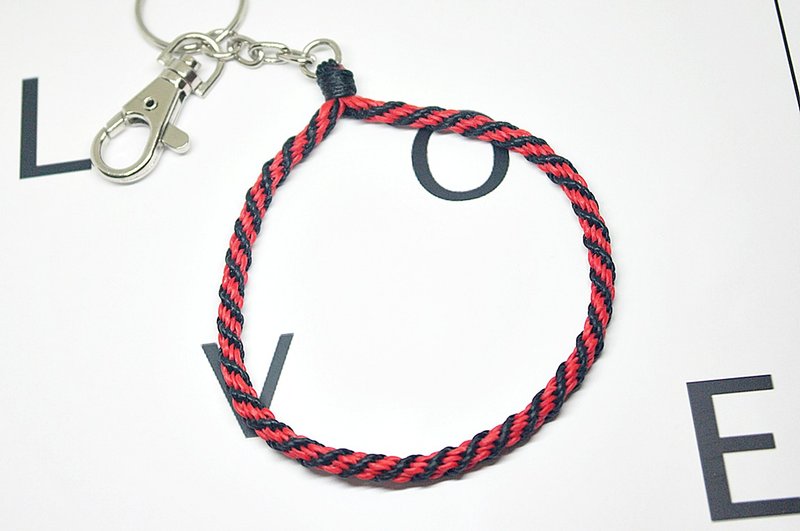 手编蚕丝蜡线钥匙圈//挂饰 <<可以自选颜色>>  #包包挂件 - 钥匙链/钥匙包 - 蜡 粉红色