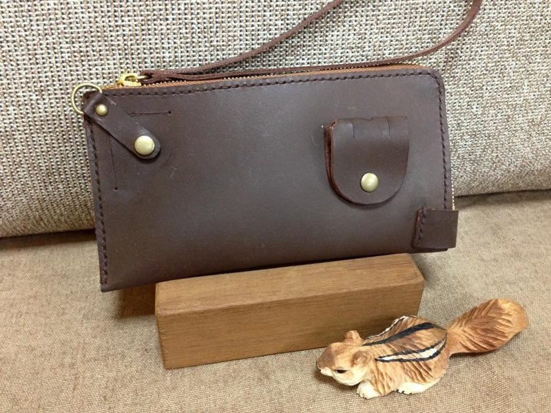 新上架-4in1大手机包夹进化版(41+)--iphone 6+深茶色植鞣革纯手缝 - 其他 - 真皮 