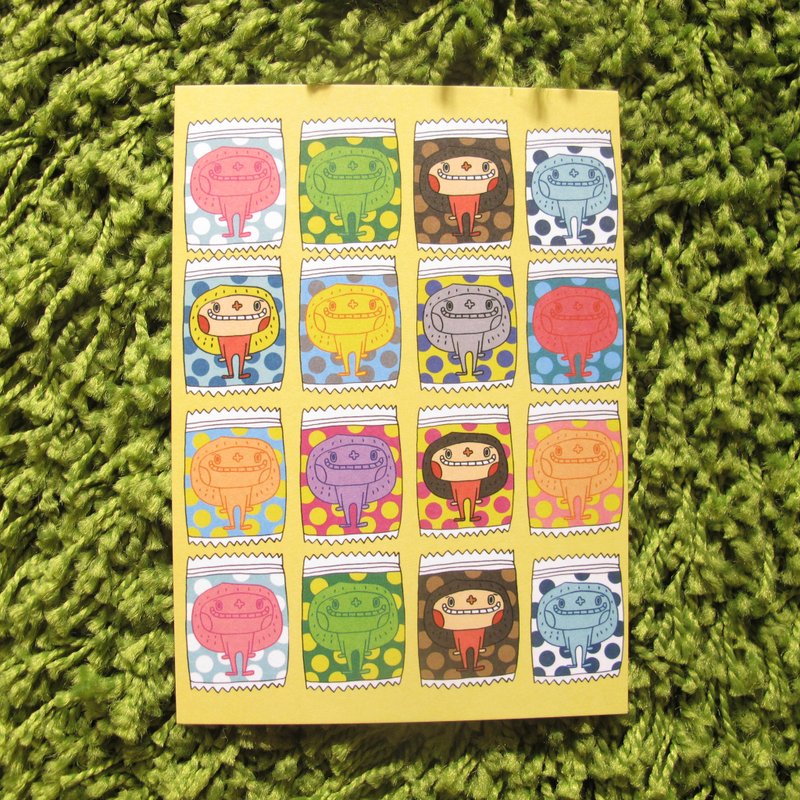 花大鼻明信片-请你吃糖 - 卡片/明信片 - 纸 黄色