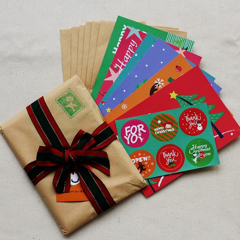 【圣诞系列】欢乐惊喜包◎明信片套组 - 卡片/明信片 - 纸 多色
