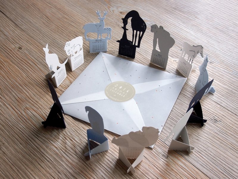 2016小动物活版印刷月历 - 年历/台历 - 纸 灰色