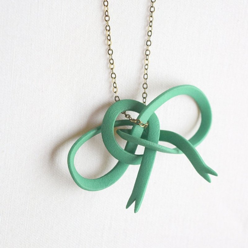 RIBBON Green 项链 - 项链 - 塑料 绿色