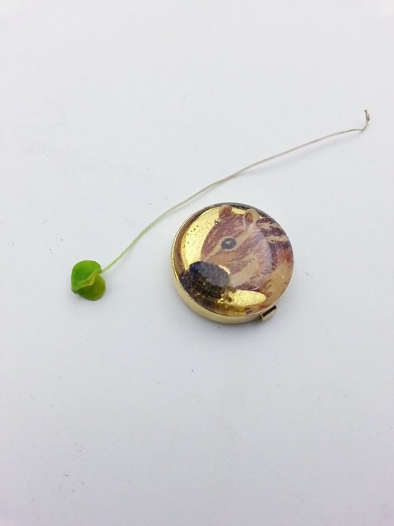 【Lost and find】松鼠和果子 钮盖 - 其他 - 其他金属 咖啡色