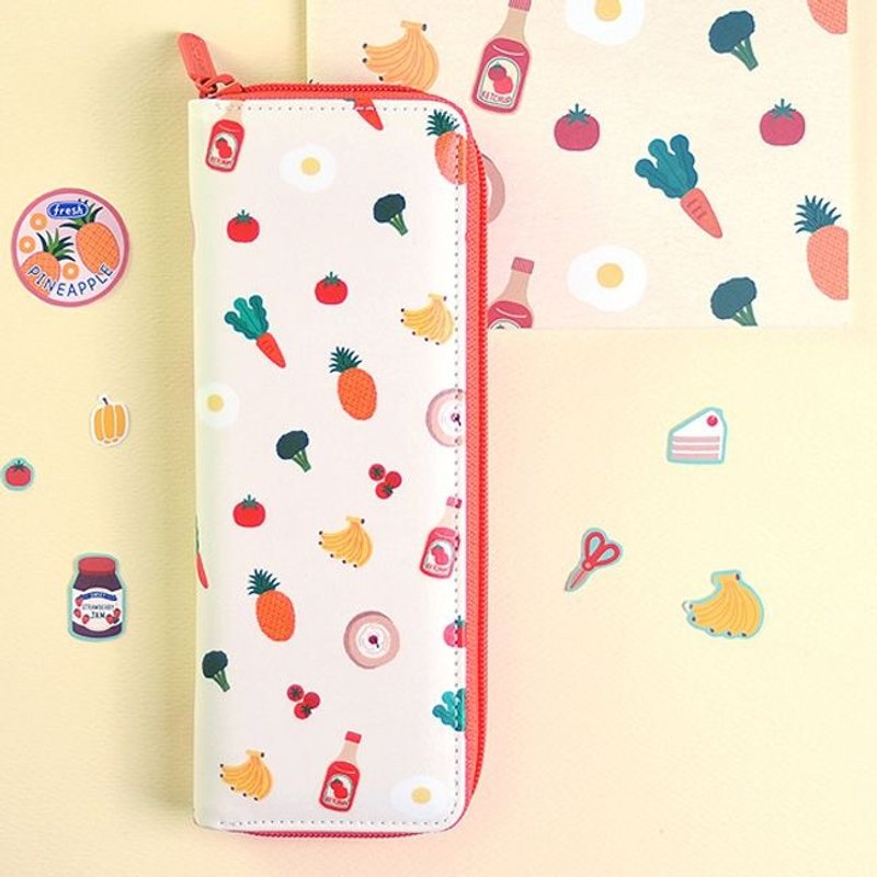 出清特价-心跳时刻笔袋-烹饪时光,JSD79442 - 铅笔盒/笔袋 - 真皮 橘色