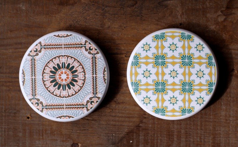 复古瓷砖小镜 ◘ 印花砖 (黄色) - 其他 - 玻璃 橘色