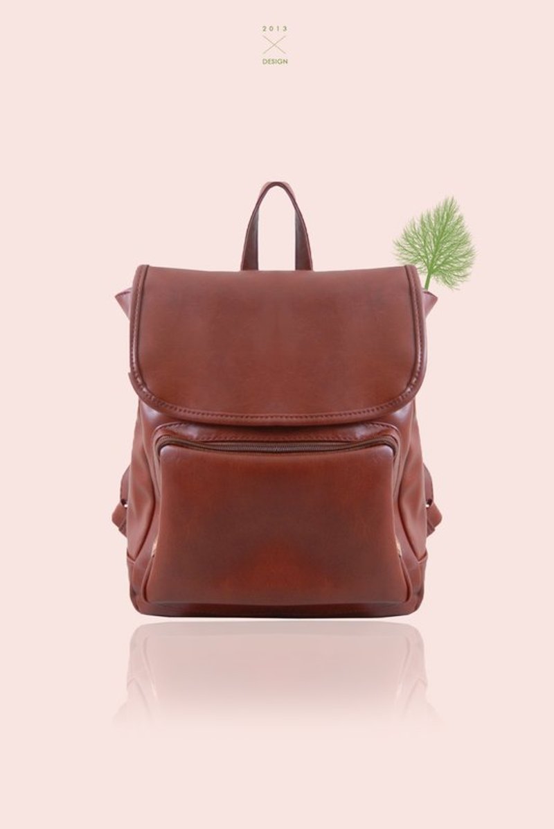 【New圣诞礼物】何不大啖．红酒牛肉包／免运限定 - 后背包/双肩包 - 真皮 红色