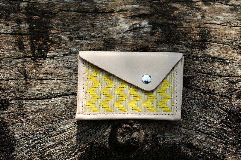 名片夹/票卡夹- 竹编  波浪黄 - 名片夹/名片盒 - 竹 黄色