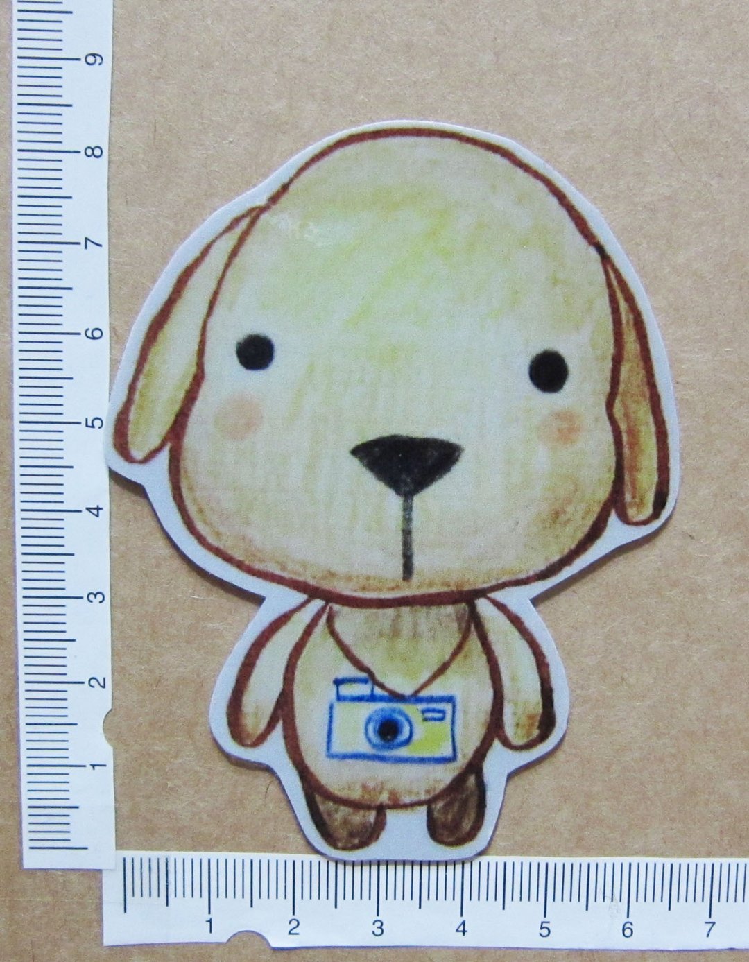 手绘插画风格 完全 防水贴纸 狗狗摄影师 拉不拉多 - 贴纸 - 防水材质 金色