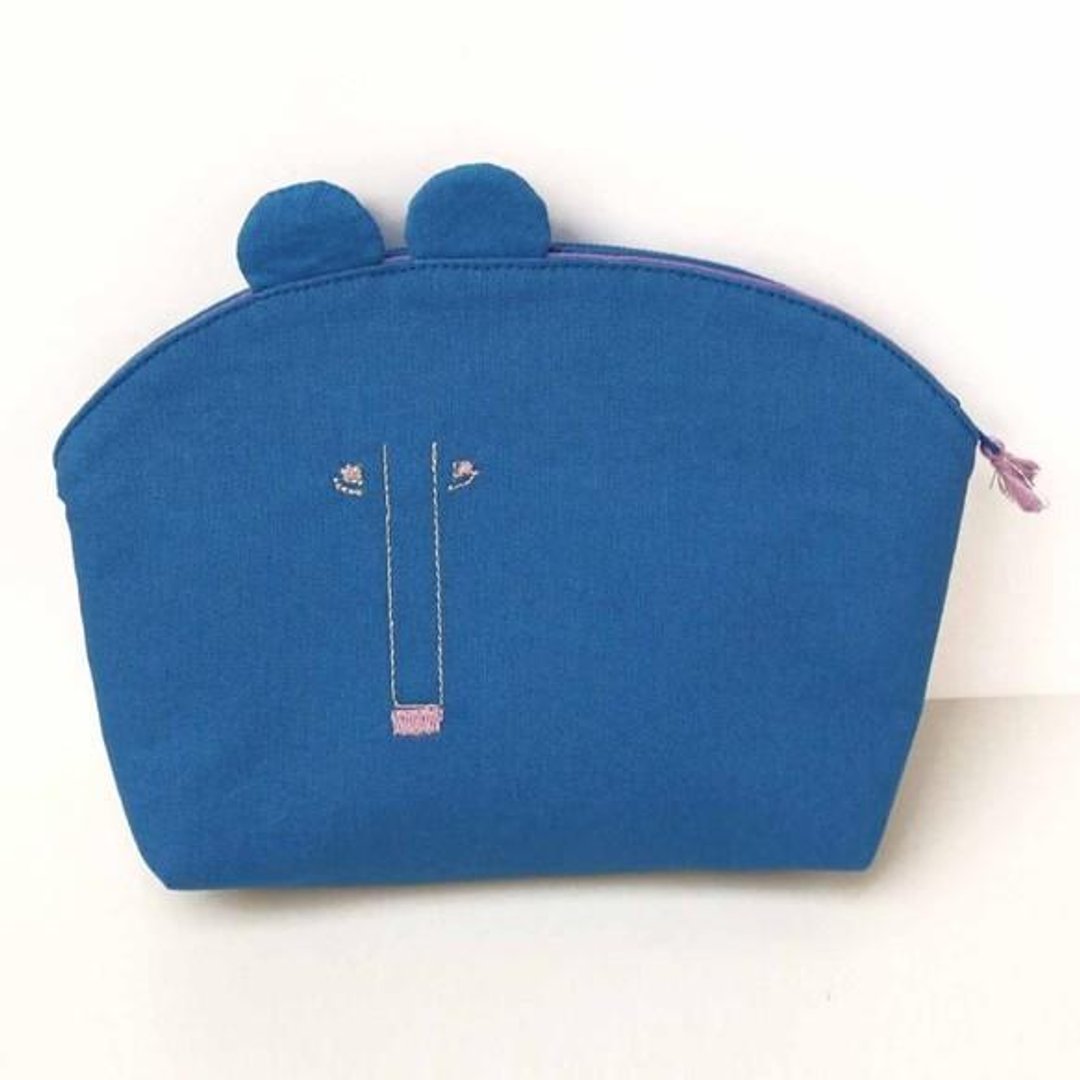 Animal pouch 013 [Made to order] - 化妆包/杂物包 - 其他材质 蓝色